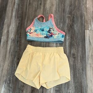 Athleta Girl Bora Bora Bikini Top & Heart to Hustle Shorts size 12